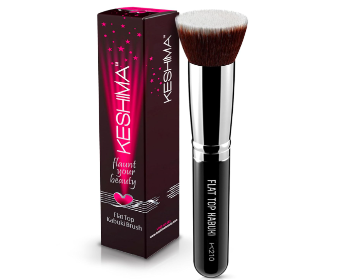 Flat Top Kabuki Foundation Brush By KESHIMA – Premium Makeup Brush for Liquid, Cream, and Powder – Buffing, Blending, and Face – 1.2 Top Diameter