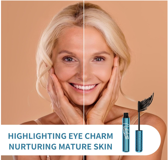 Mascara for Older Women 60 Plus - Volumizing Waterproof Hypoallergenic Black Mascara for Thinning Lashes & Sensitive Eyes, Smudge-Proof Formula (1 Pack)
