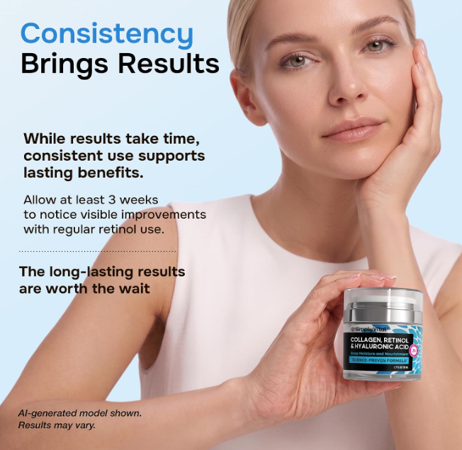 Anti-Aging Face Moisturizer with Retinol, Collagen & Hyaluronic Acid - Moisturizer Face Cream for Women & Men - Visibly Firming & Hydrating Neck...
